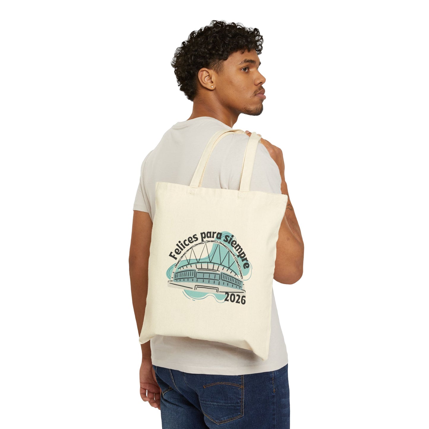Felices para siempre 2026 bolsa de tela - azul