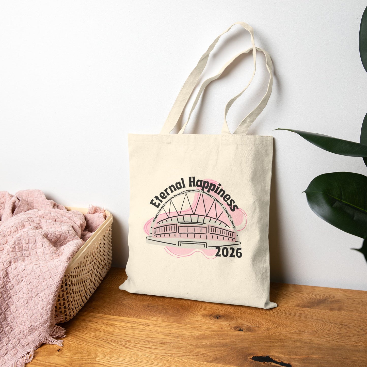 Eternal Happiness 2026 Tote Bag - Pink