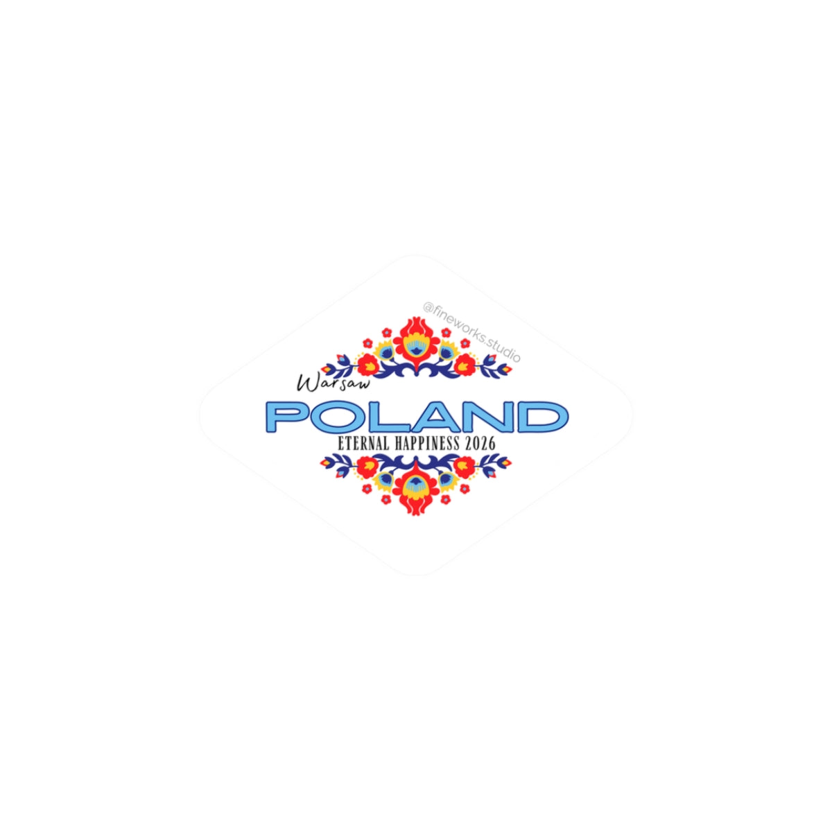 colorful image of a traditional floral pattern  surrounding the text poland and eternal happiness 2026